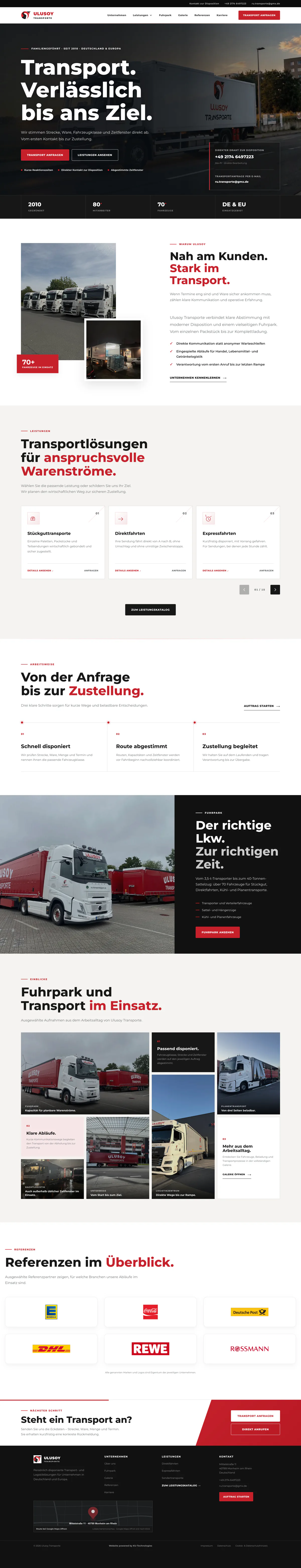 Vollständige Desktop-Website von Ulusoy Transporte